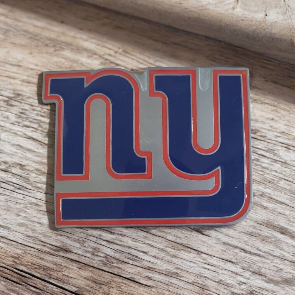 New York Giants Vintage Belt Buckle Pewter Enamel NFL Logo‎ Football NEW